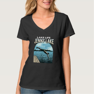 Camiseta Lago Life Jenny Lake Natação Wyoming Natação Nadad