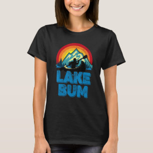 Camiseta Lago Life Lake Bum Retro Distress Mountain Canoe