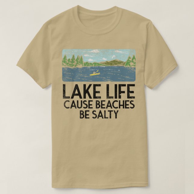 Camiseta Lago Life Porque As Praias São Férias Familiares S (Frente do Design)