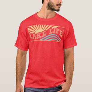 Camiseta Lago Life Sunset Summer Retro Férias Cutas