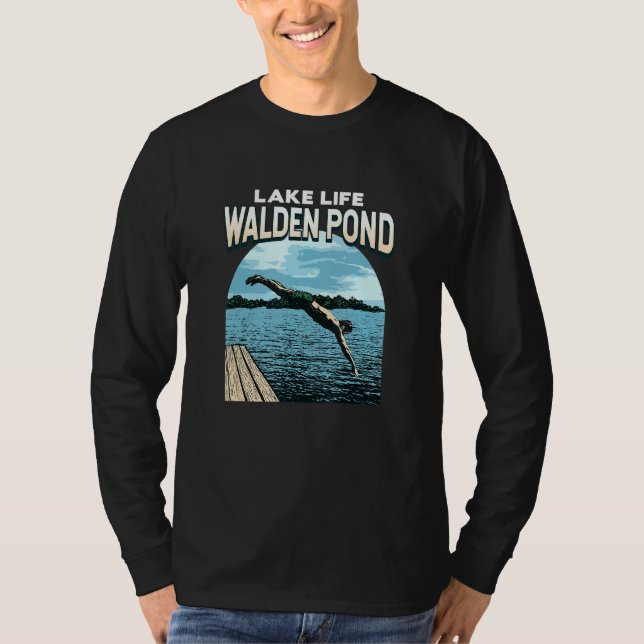 Camiseta Lago Life Walden Pond Natação em Massachusetts Swi (Frente)