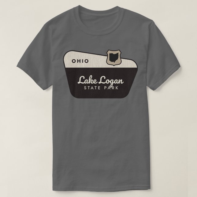 Camiseta Lago Logan State Park Ohio - Sinal de boas-vindas (Frente do Design)
