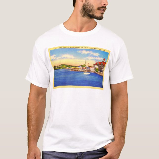 Camiseta Lago longo - beira-rio de Nápoles & baía da pensão (Frente)