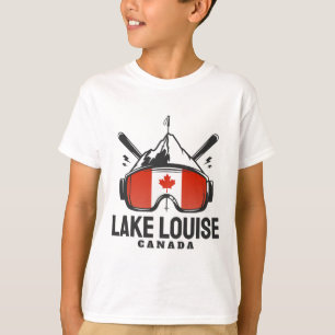 Camiseta Lago Louise Canada Ski Retro Skiing