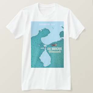 Camiseta Lago Maracaibo, Venezuela mapeia a navegação.