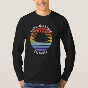 Camiseta Lago Michigan Illinois IL Sunrise Souveni