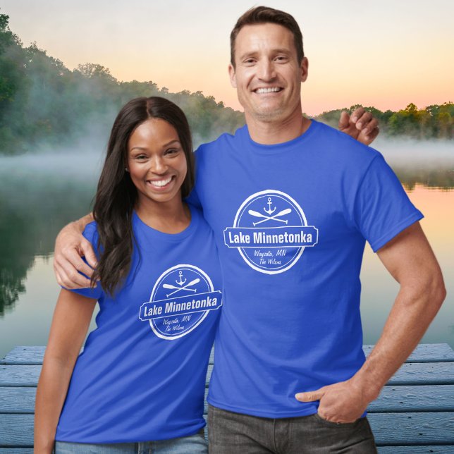 Camiseta Lago Minnetonka Minnesota âncora cidade e nome (Criador carregado)