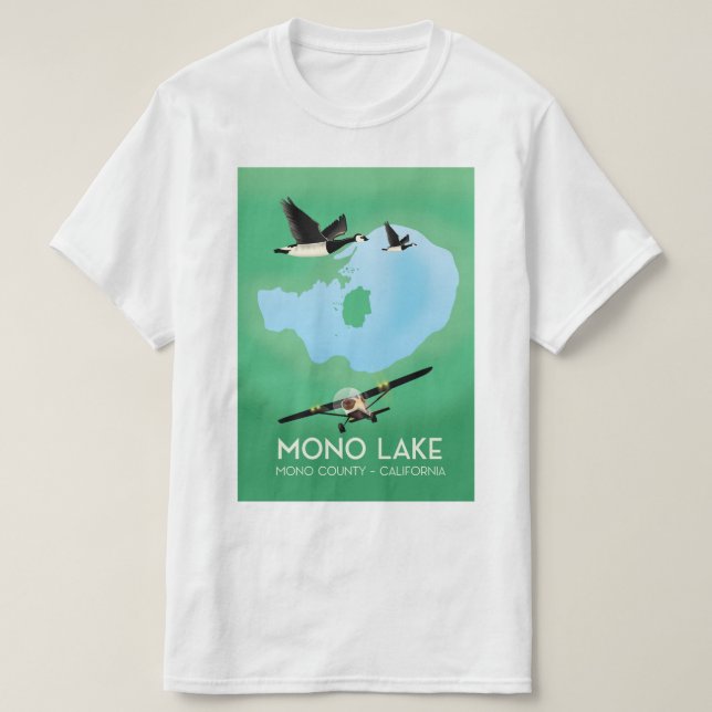 Camiseta Lago Mono,poster de viagens Mono (Frente do Design)