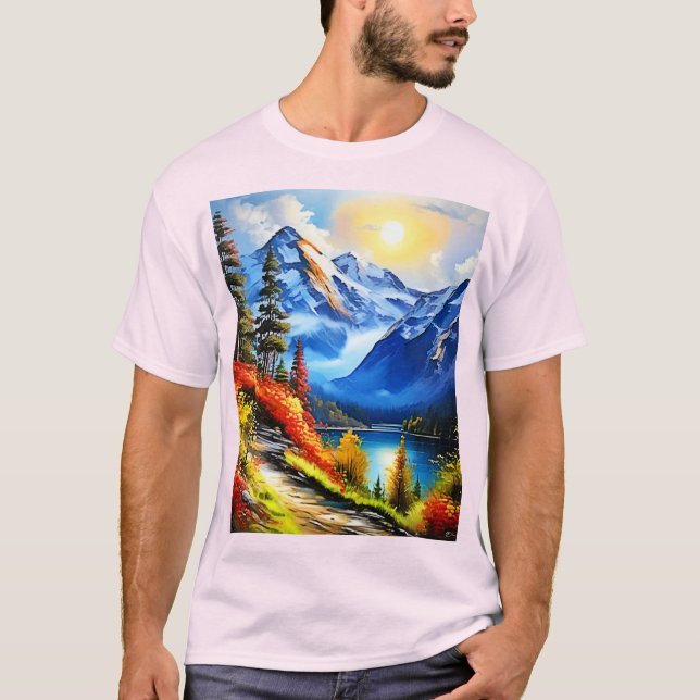 Camiseta Lago Montanha: Vista Cênnica (Frente)