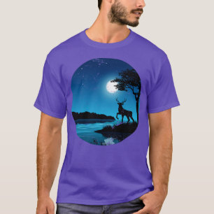 Camiseta Lago Moonlight Camping Deer Hunting