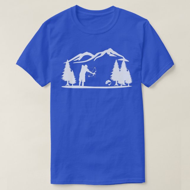 Camiseta Lago Mountain BowFisheries Bowman Pesca de Arco (Frente do Design)