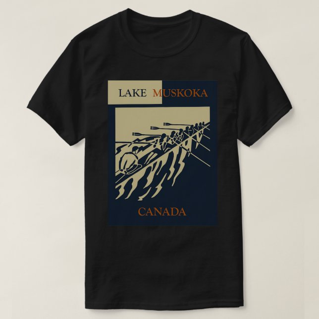 Camiseta Lago Muskoka em Ontario Canada Vintage Style (Frente do Design)