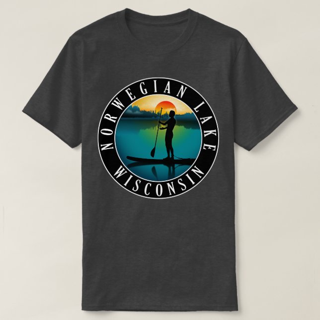 Camiseta Lago Norueguês de Wisconsin Paddleinternado (Frente do Design)