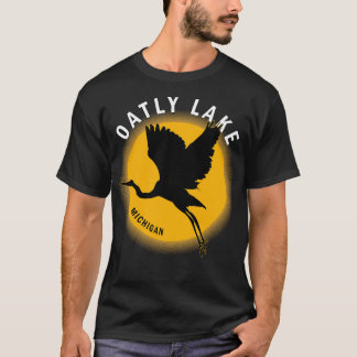 Camiseta Lago Oatly em Michigan Heron Sunrise