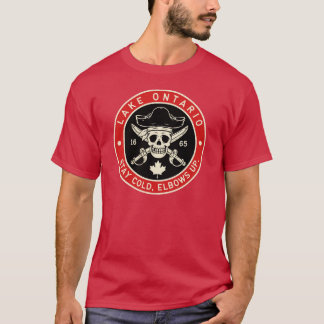 Camiseta Lago Ontário Fique Frio Cotovelos Para Cima Pirata
