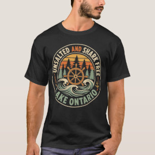 Camiseta Lago Ontário Retro Vintage Sem Sal E Sem Tubarões