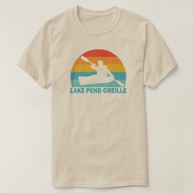 Camiseta Lago Pend Oreille Idaho Kayak (Frente do Design)