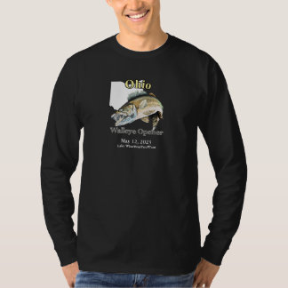 Camiseta Lago Personalizado/Data Abertura da Walleye no Ohi
