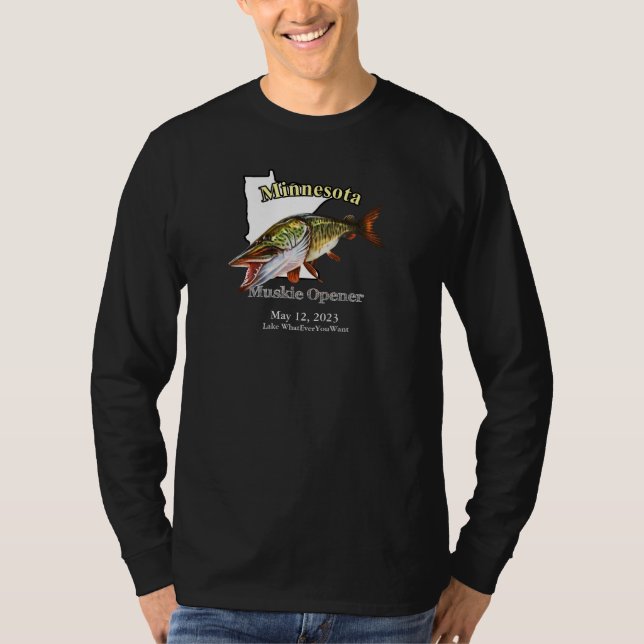 Camiseta Lago Personalizado/Data Minnesota Muskie Opener Da (Frente)
