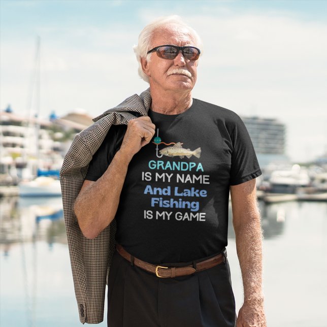 Camiseta Lago Pesca Vovô (Grandpa is My Name and Lake Fishing is My Game)