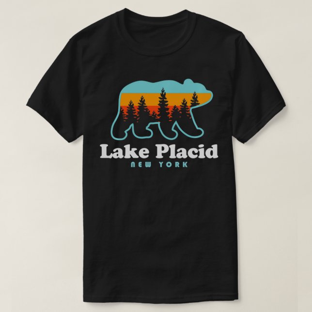 Camiseta Lago Placi NY Adirondacks Bear Adirondack Hiking (Frente do Design)