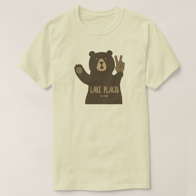 Camiseta Lago Plácido New York Peace Bear (Frente do Design)