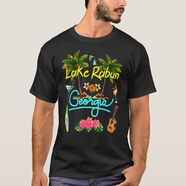 Camiseta Lago Rabun Georgia Beach Summer Palm Set (Frente)