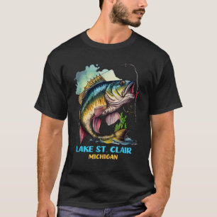Camiseta Lago Rua Clair Michigan Pesca Trip Fisher Flyfish