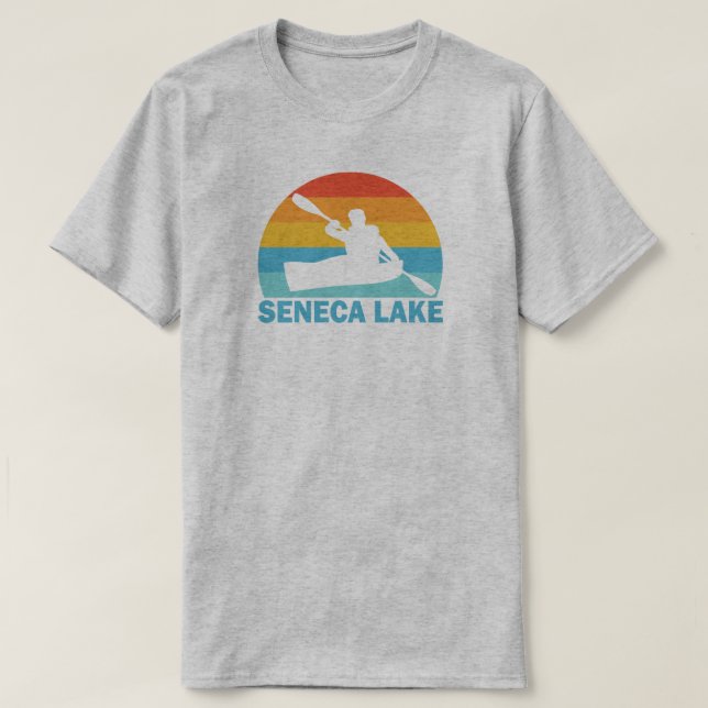 Camiseta Lago Seneca Nova York Caiaque (Frente do Design)