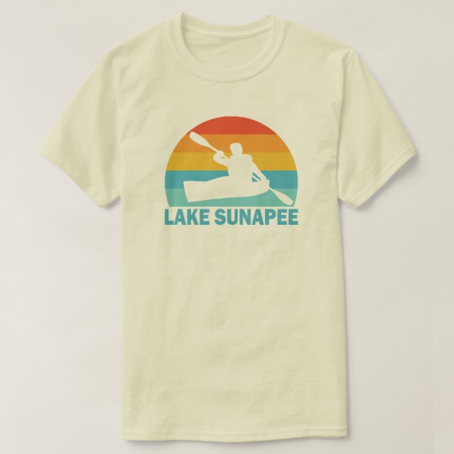 Camiseta Lago Sunapee New Hampshire Kayak (Frente do Design)