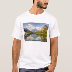 Camiseta Lago Swiftcurrent com o hotel Many Glacier e