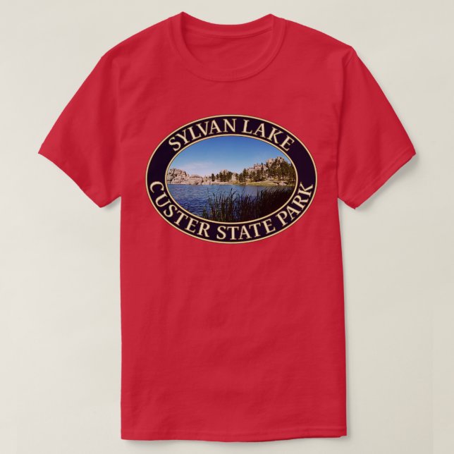 Camiseta Lago Sylvan no Parque Estadual de Custer, em Dakot (Frente do Design)