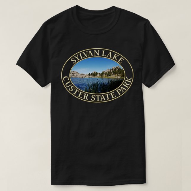 Camiseta Lago Sylvan no Parque Estadual de Custer, em Dakot (Frente do Design)