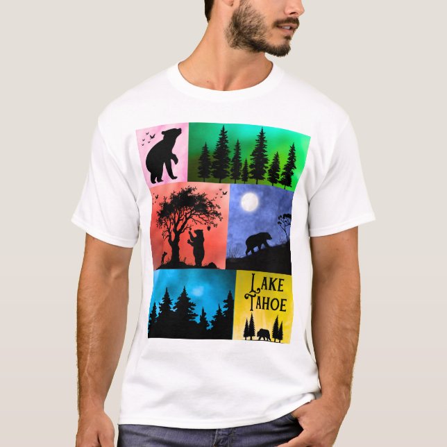 Camiseta Lago Tahoe Bear Pop-Art (Frente)