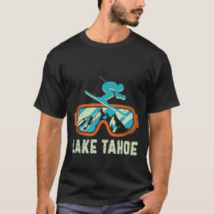 Camiseta Lago Tahoe California Retro Vintage Skiing E Sno