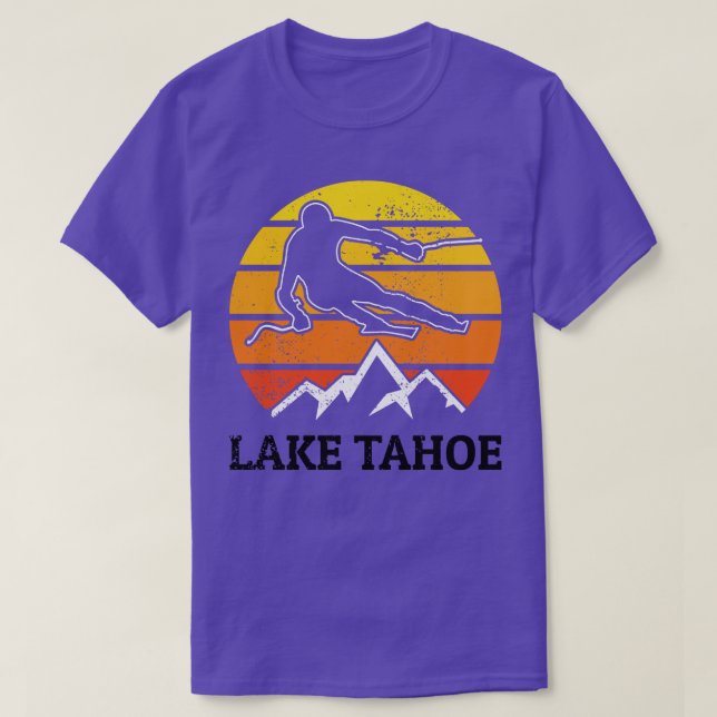 Camiseta Lago Tahoe Retro Ski (Frente do Design)