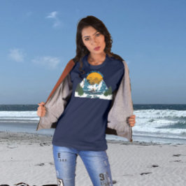 Camiseta Lago Tahoe: Ronda do Ano de Esqui, Esqui de Neve e