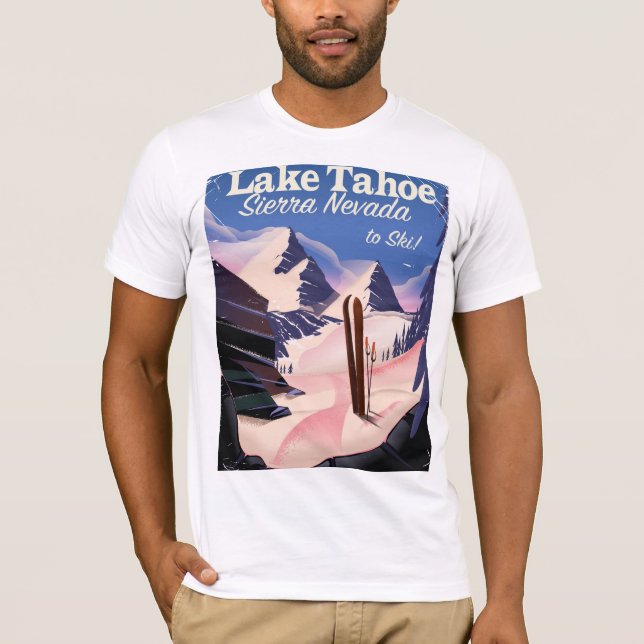 Camiseta Lago Tahoe sererra nevada vintage poster (Frente)