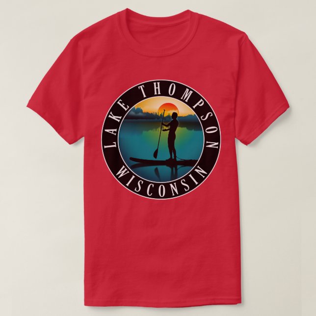 Camiseta Lago Thompson Wisconsin Paddleinternado (Frente do Design)