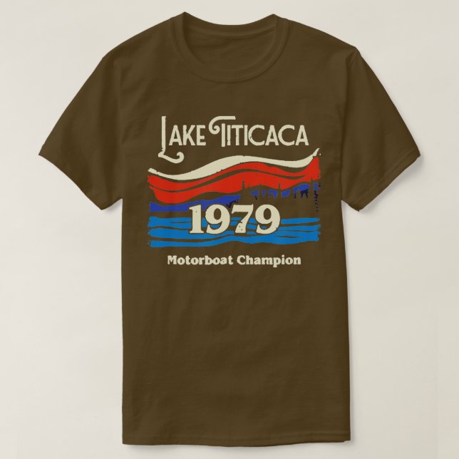Camiseta Lago Titicaca 1979 Motorboat Champion 1 (Frente do Design)