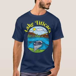 Camiseta Lago Titicaca Vestuário Peru Retro Barco