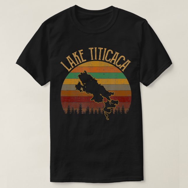 Camiseta Lago titicaca vintage (Frente do Design)
