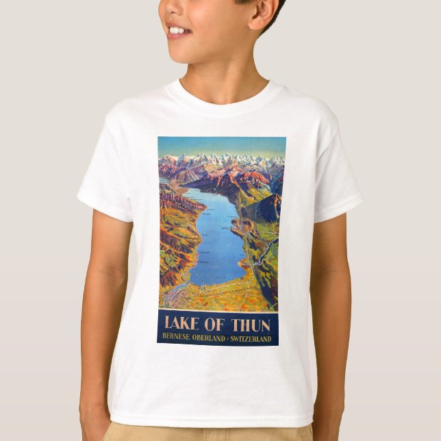 Camiseta Lago Vintage de Thun Suiça (Frente)