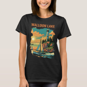 Camiseta Lago Walloon Michigan Luz Viagem Retro