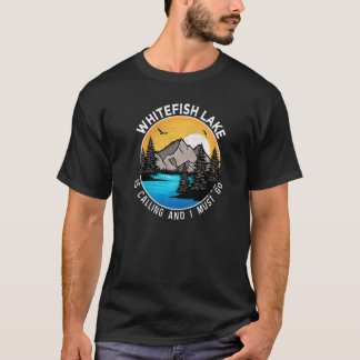 Camiseta Lago Whitefish, Campanha de Barco de Pesca
