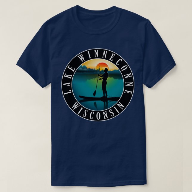 Camiseta Lago Winneconne Wisconsin Paddleinternado (Frente do Design)