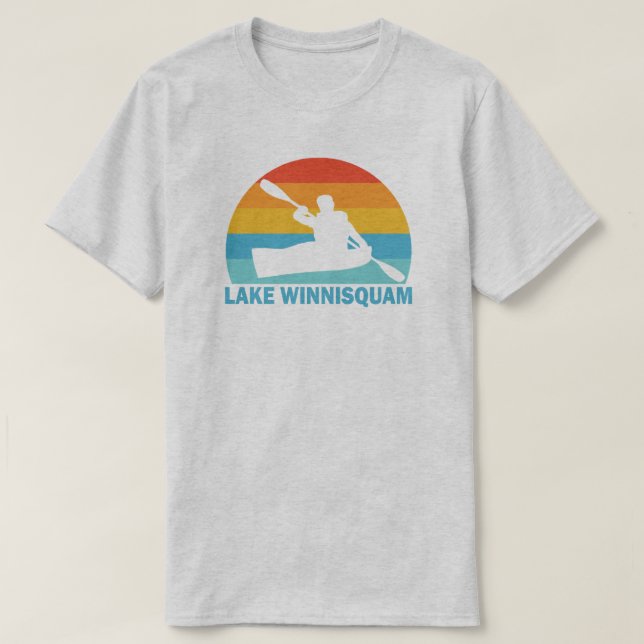 Camiseta Lago Winnisquam New Hampshire Kayak (Frente do Design)