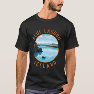 Camiseta Lagoa Azul Islândia Círculo em Distância