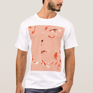 Camiseta Lagoa de peixe Koi, padrão perfeito.