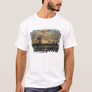 Camiseta Lagoa na borda de uma madeira
